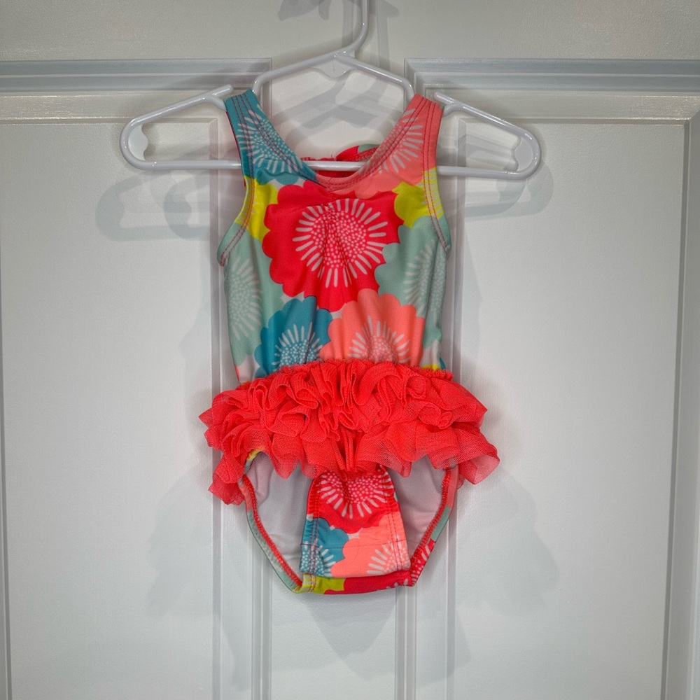 C&J Floral Swim Suit Size 3-6 Months